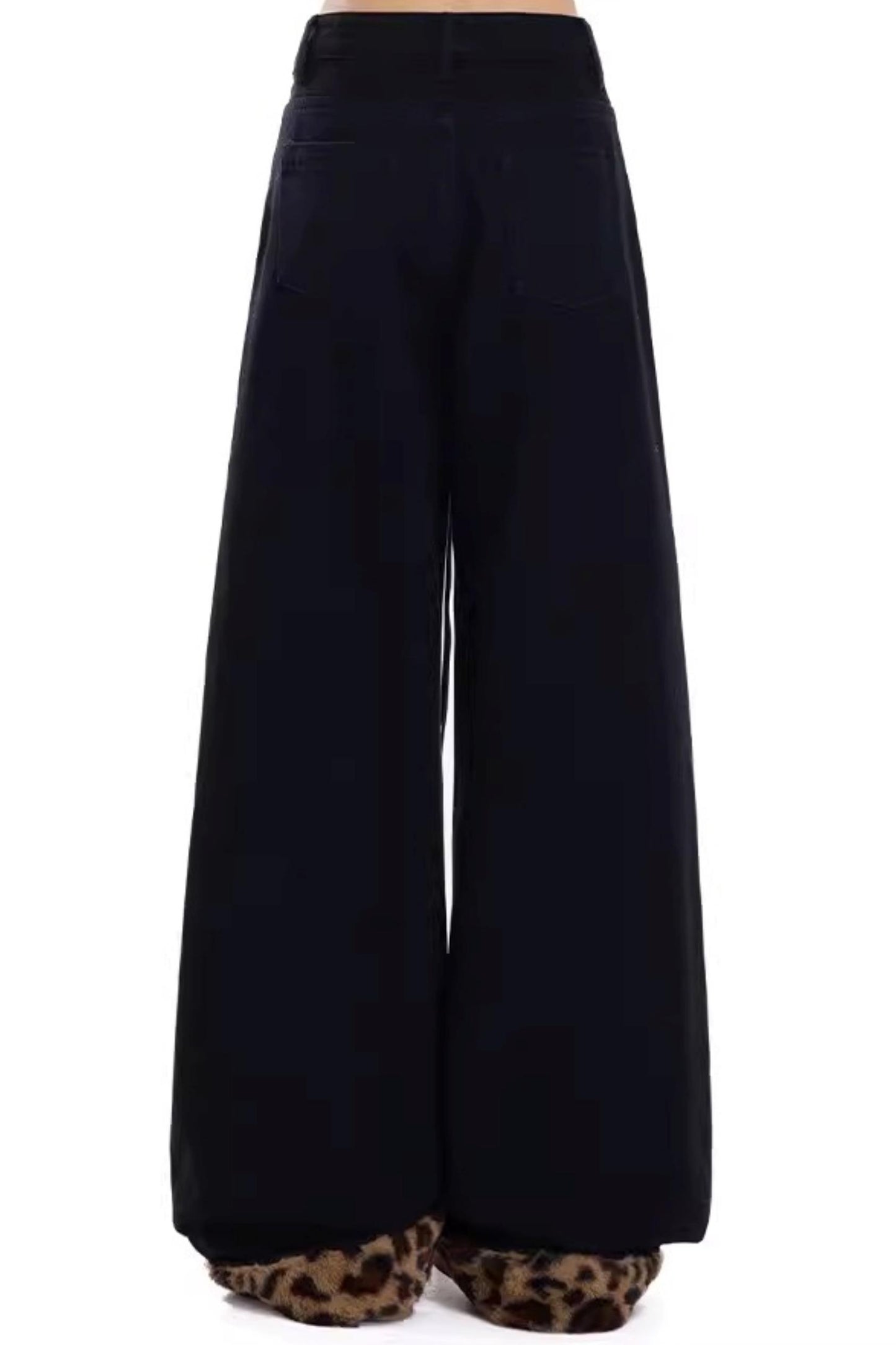 Retro Leopard Print Plush Pants