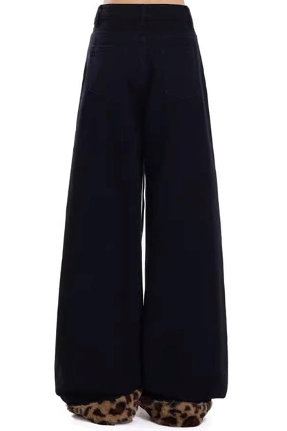 Retro Leopard Print Plush Pants