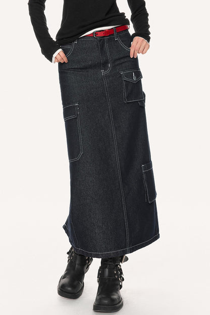 Vintage High-Waisted Denim Skirt