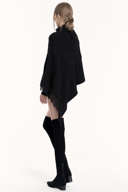 Vintage Knit Turtleneck Cape Cardigan