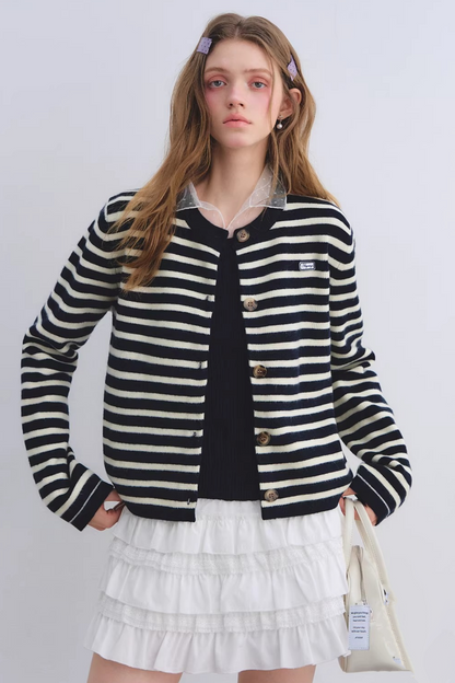 Wool Blend Retro Cardigan