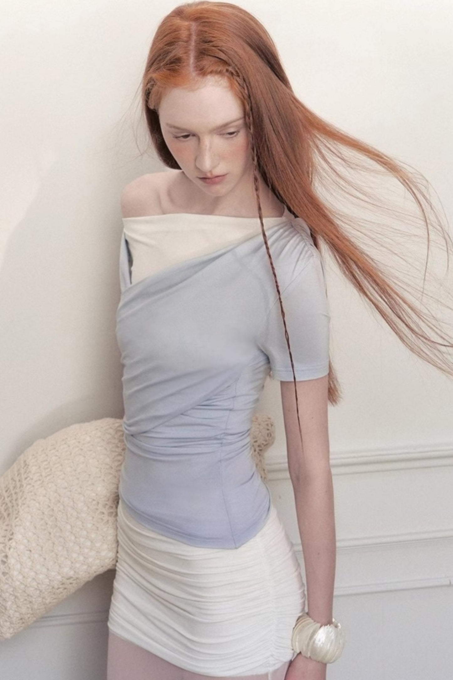 Chic Slant Shoulder Tee