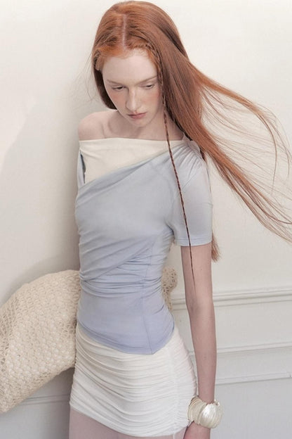 Chic Slant Shoulder Tee