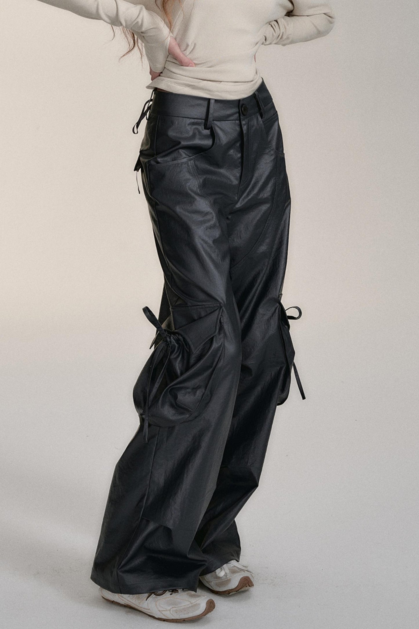 Large Pocket Casual Wide-Leg Cargo Pants