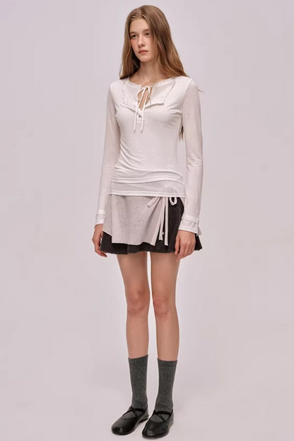 Layered Lace Patchwork Top