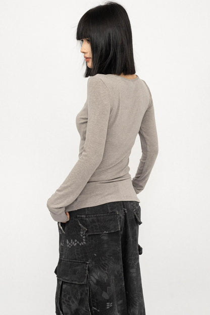 Twisted Tie Slim-Fit Blouse