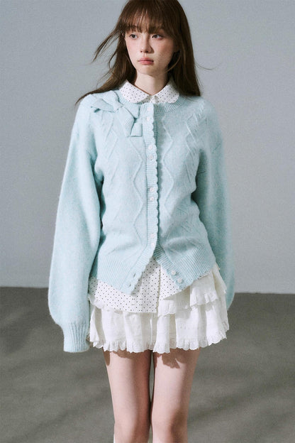 Moonlight Silhouette Sweet Wool Cardigan