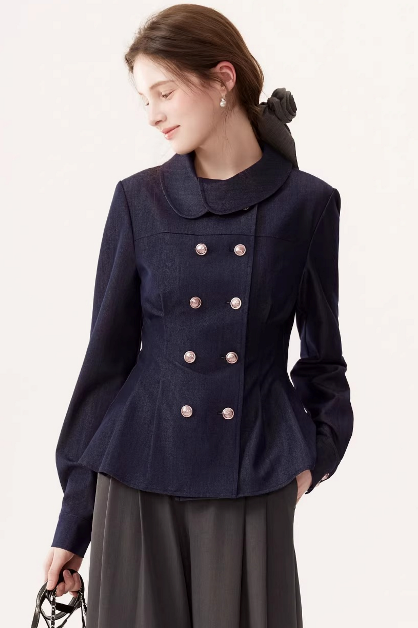 Vintage Faux Denim Blouse