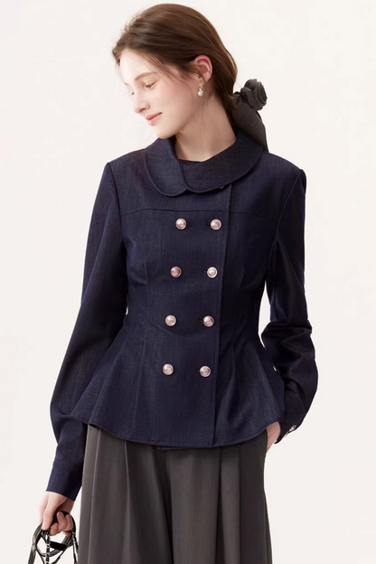 Vintage Faux Denim Blouse