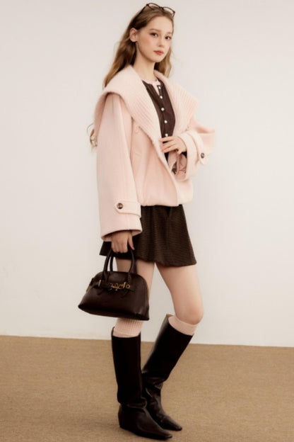 Woolen Shawl Collar Coat