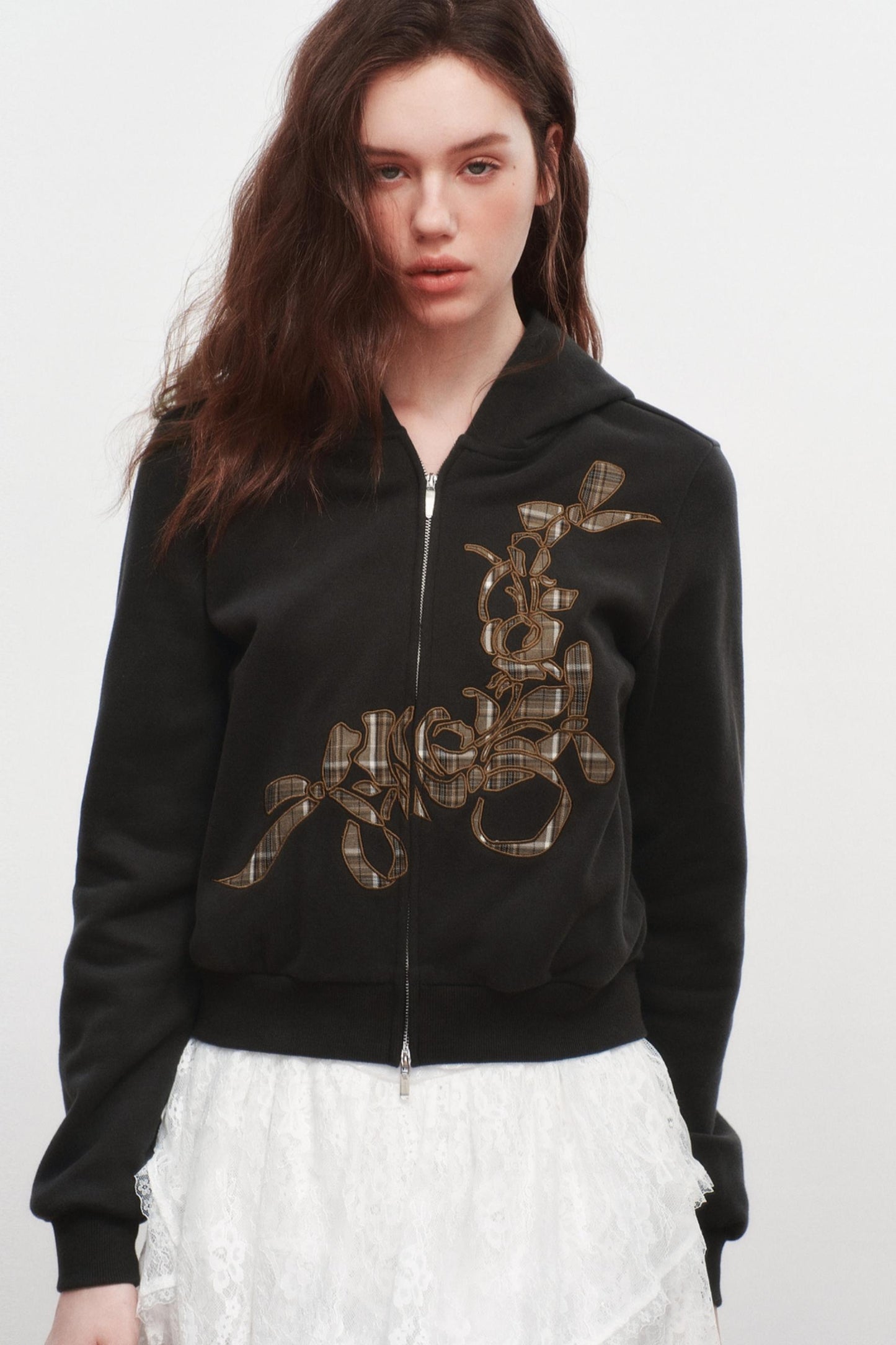 Rose Zipper Short Coat