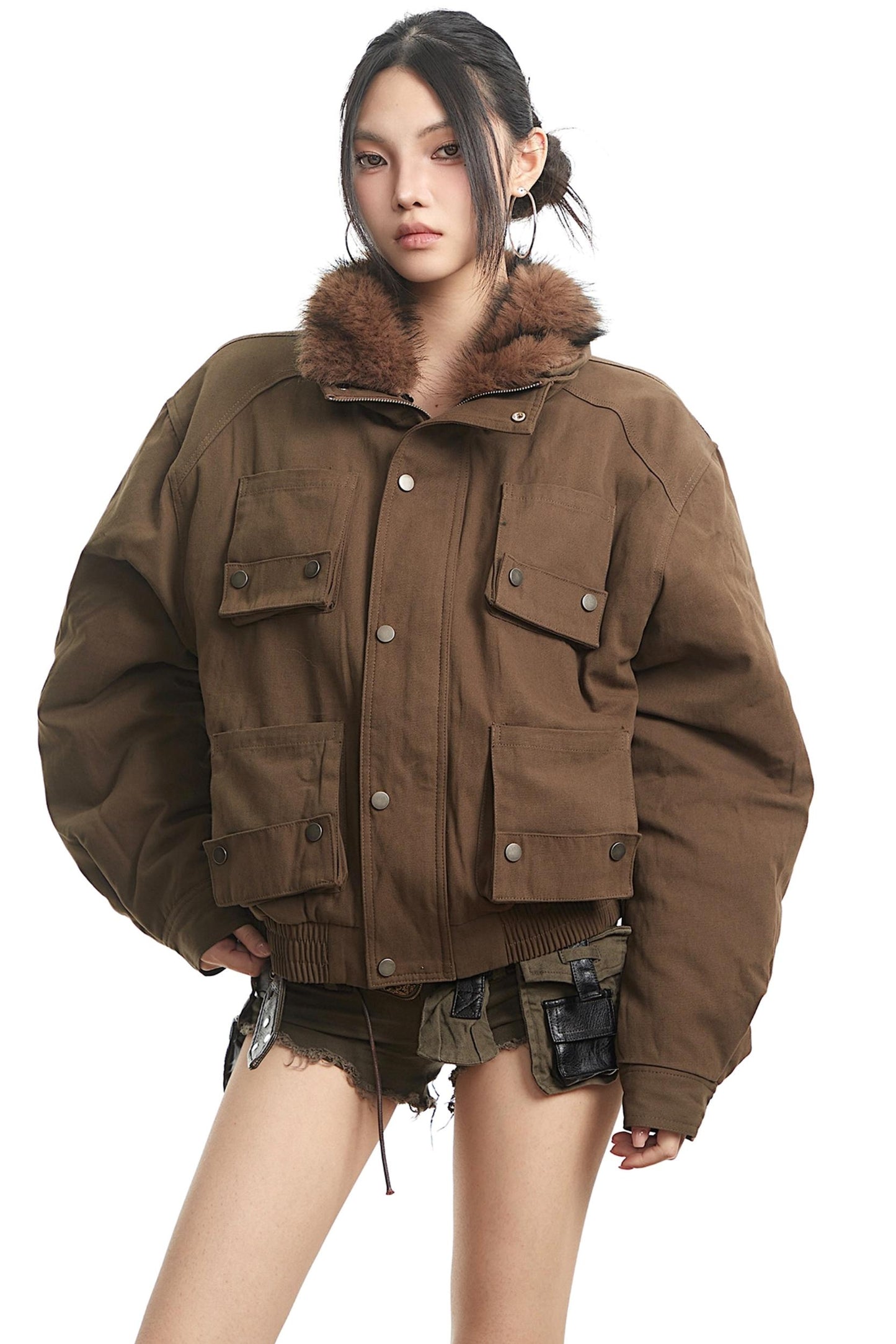 Vintage Paneled Dark Brown Jacket