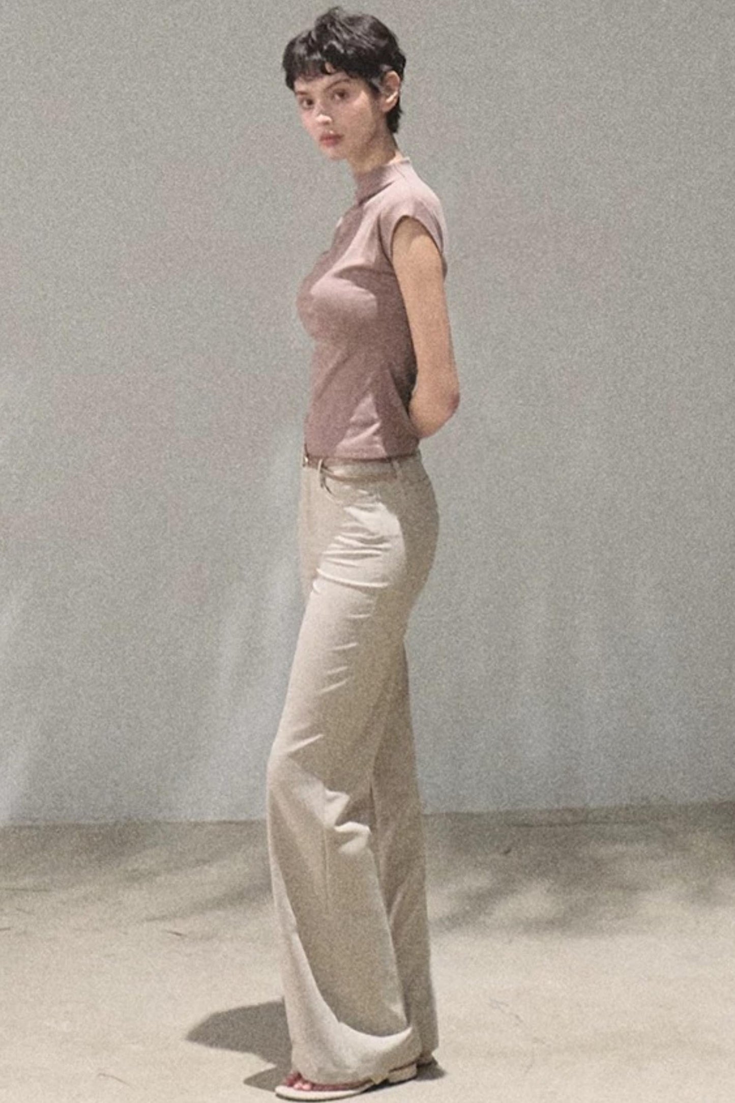 Ensemble pantalon évasé drapé en lyocell