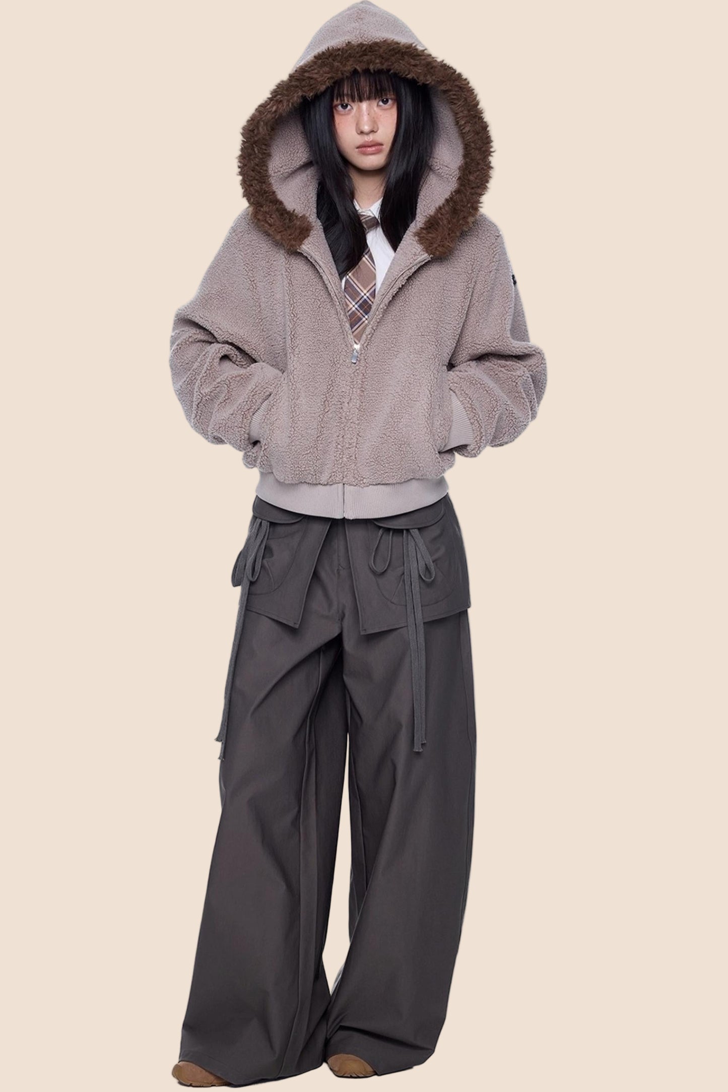 Vintage Polar Fleece Hooded Jacket