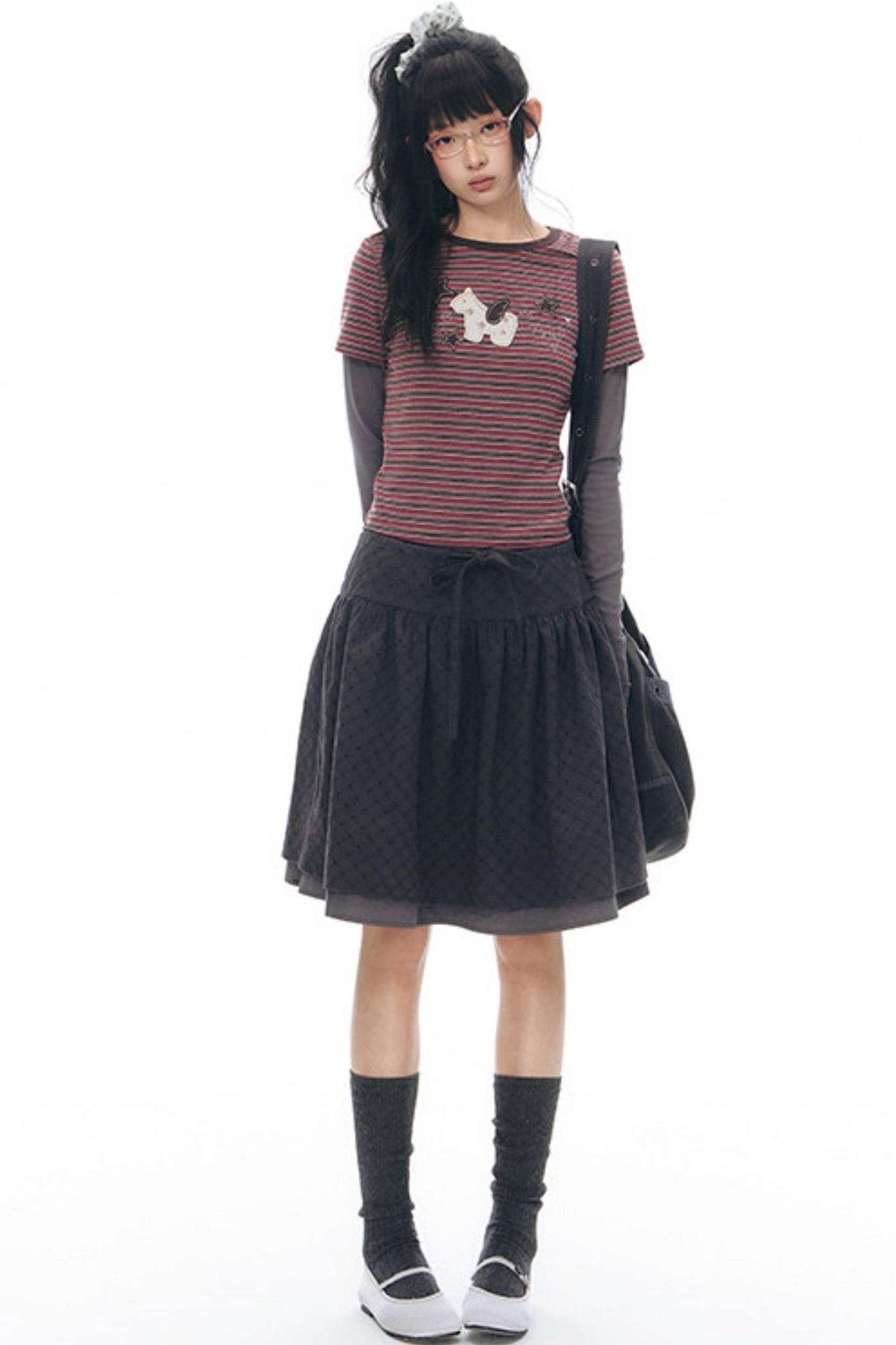 T-Shirt mit Pony-Applikation und Stickerei