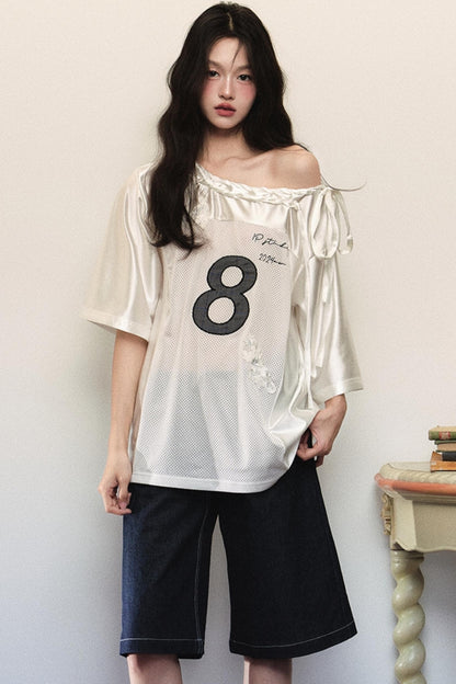 Block Core Mesh Slouch Top