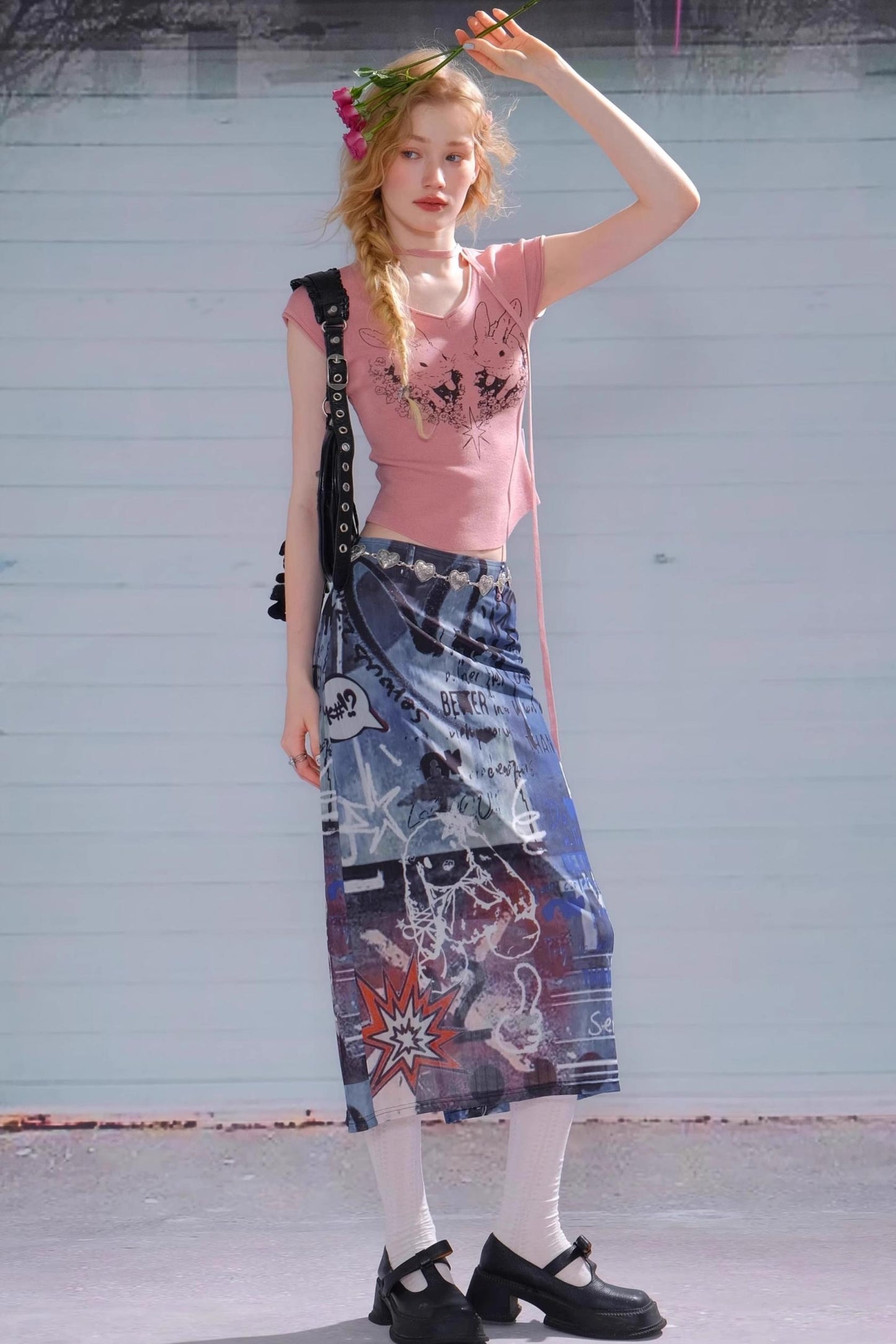 Vintage High-Waist Maxi Skirt