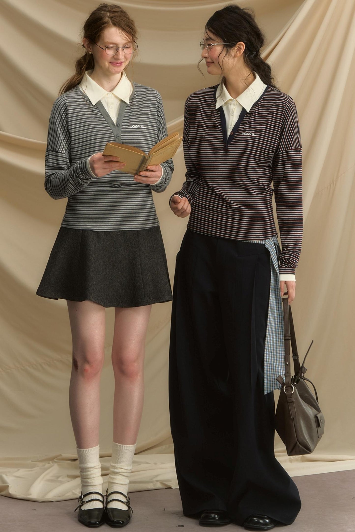 High-Intelligence Striped Long-Sleeved T-Shirt