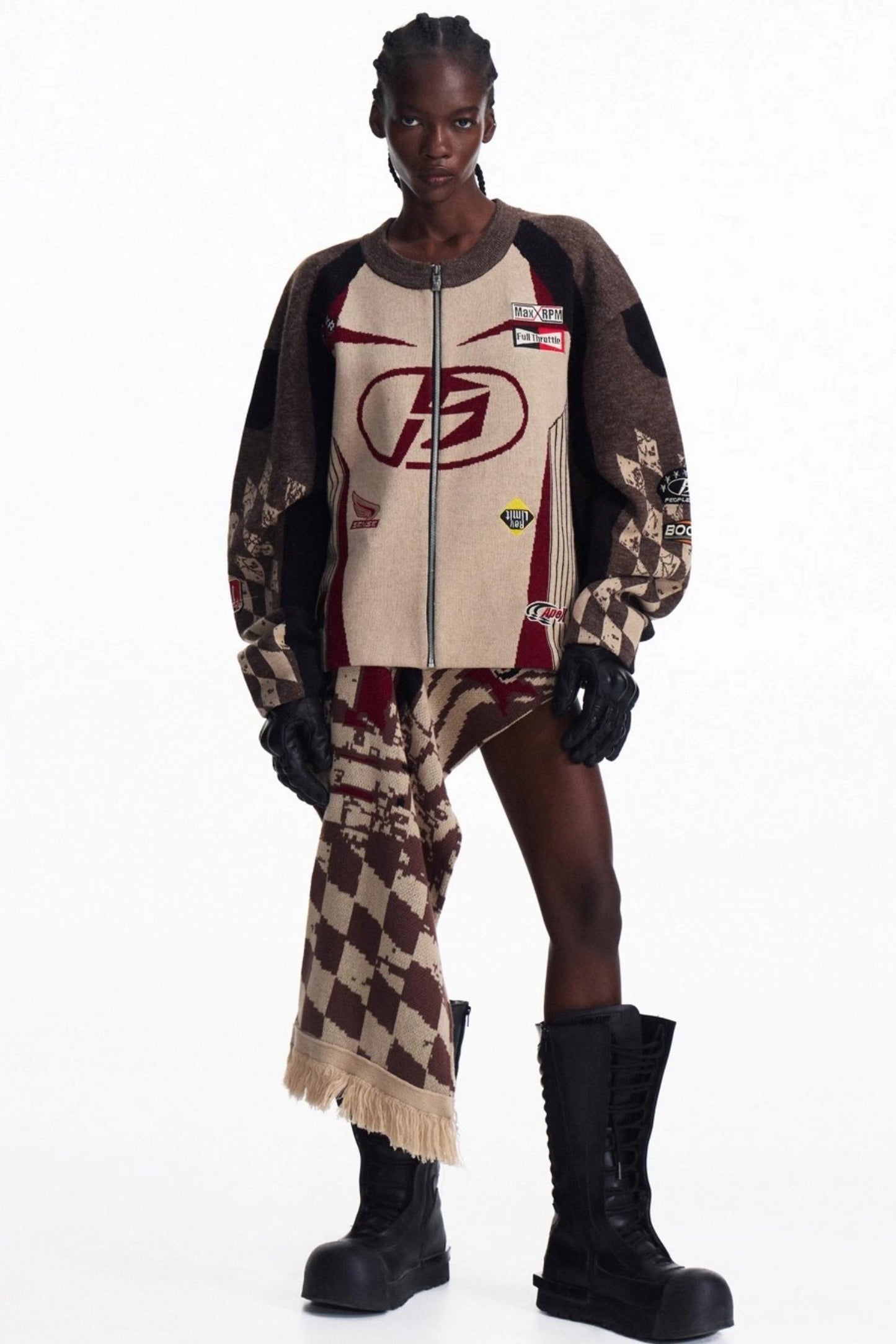 Elements Zip Contrast Knit Top