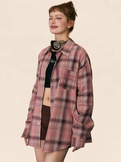 Vintage Plaid Sun Protection Shirt