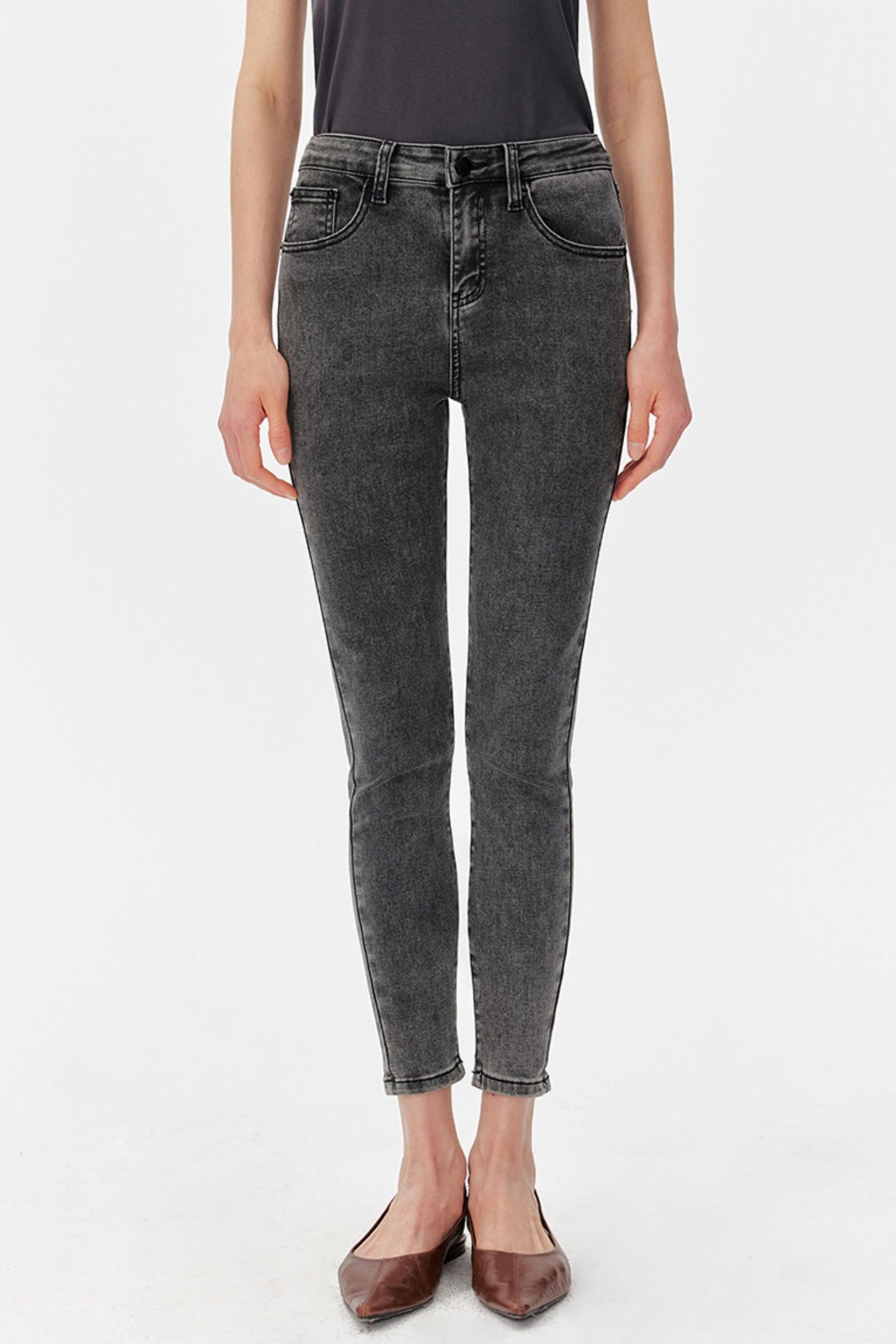 High-Waist Smoke Gray Pants