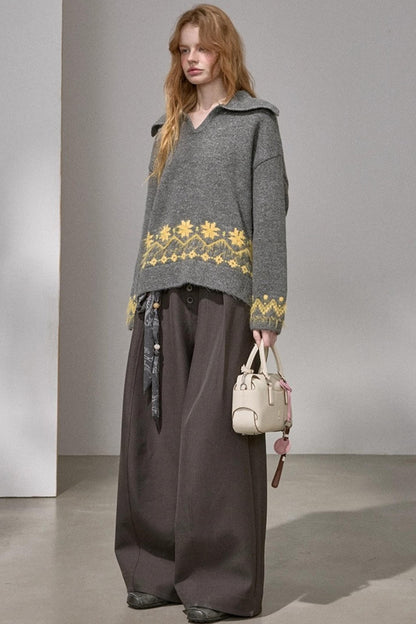 Fair Isle Vintage Embroidered Sweater