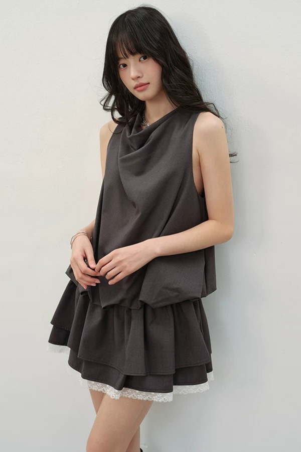 Smoke Gray Lace Dress