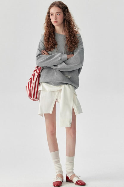 Fashion Cross-Shoulder Sweatshirt