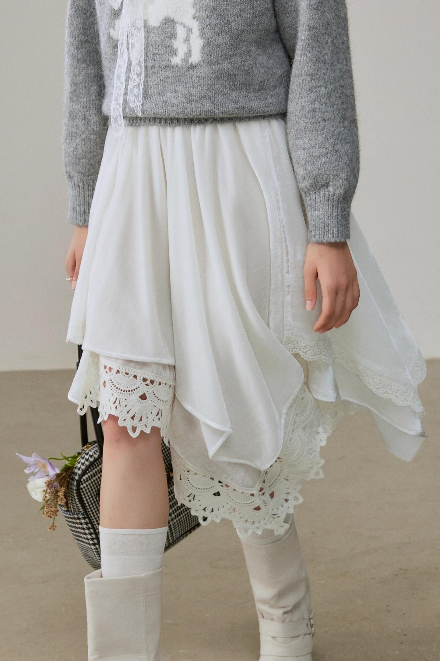 Winter White A-Line Skirt