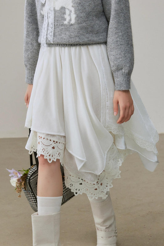 Winter White A-Line Skirt