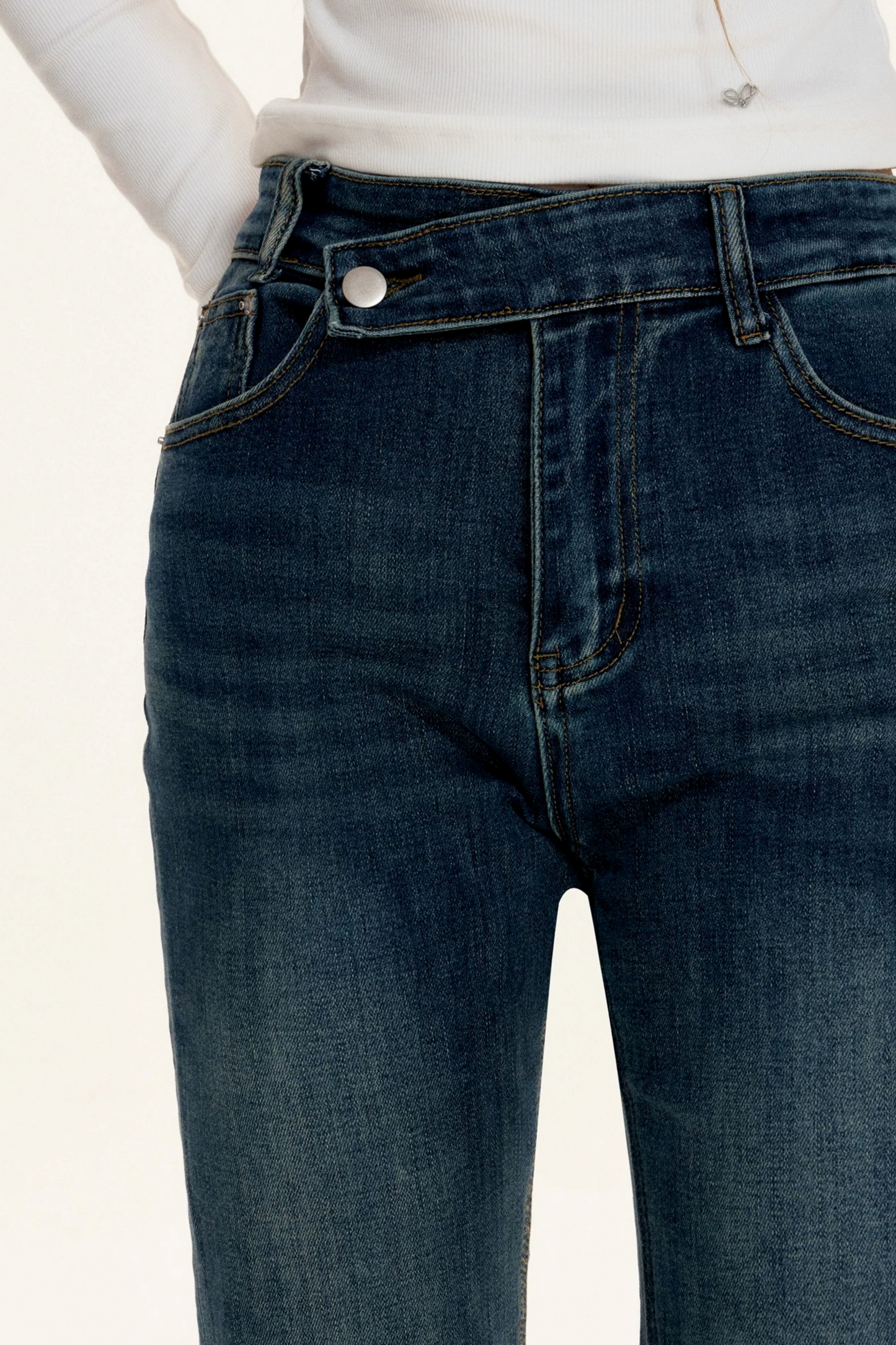 Asymmetrical Flare Jeans