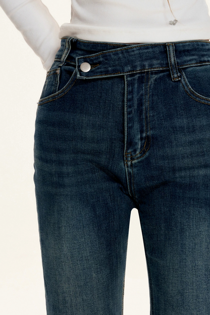 Asymmetrical Flare Jeans