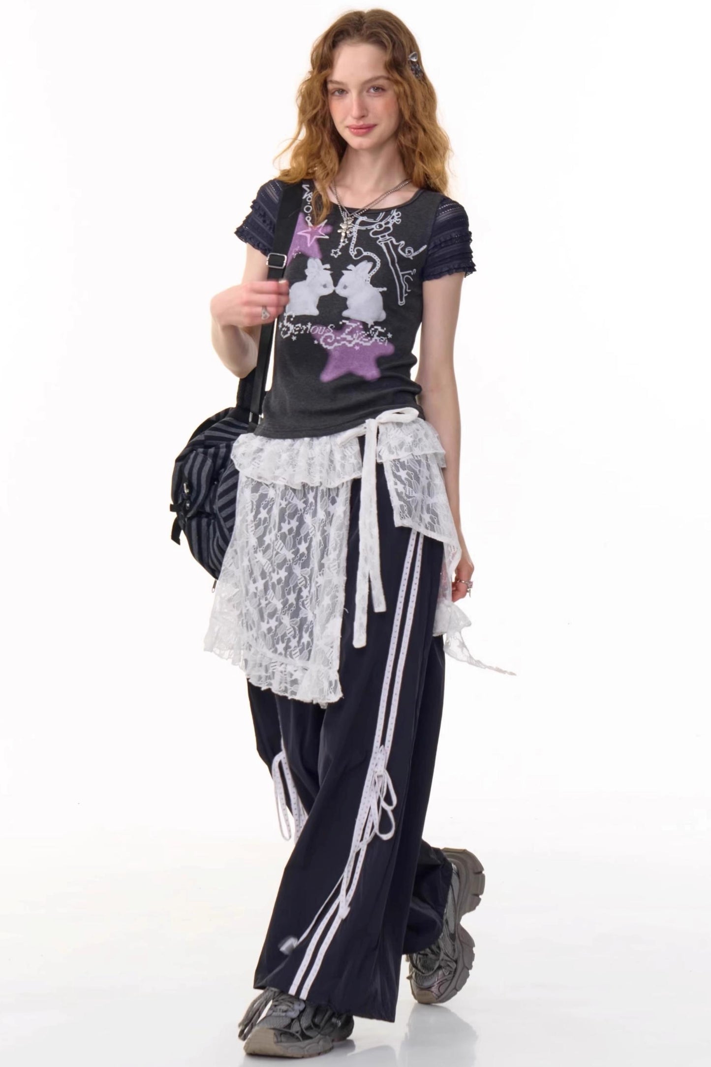 Retro Draped Wide-Leg Sweatpants