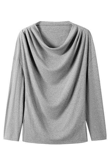 STACK NECK LOOSE LONG SLEEVE T-SHIRT