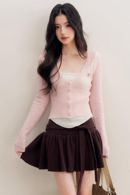 Chocolate Wool A-Line Skirt