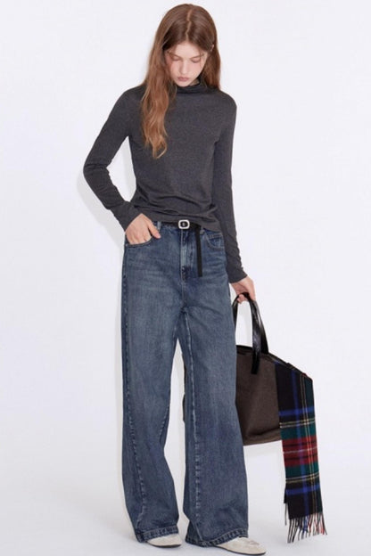 Straight Fit Retro Washed Straight Jeans