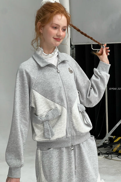 American Retro Bow Gray Sports Jacket