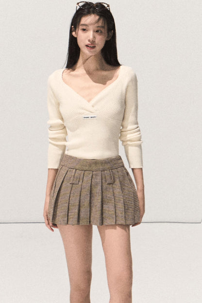 Throbbing Campus Lovers Woolen Skirt