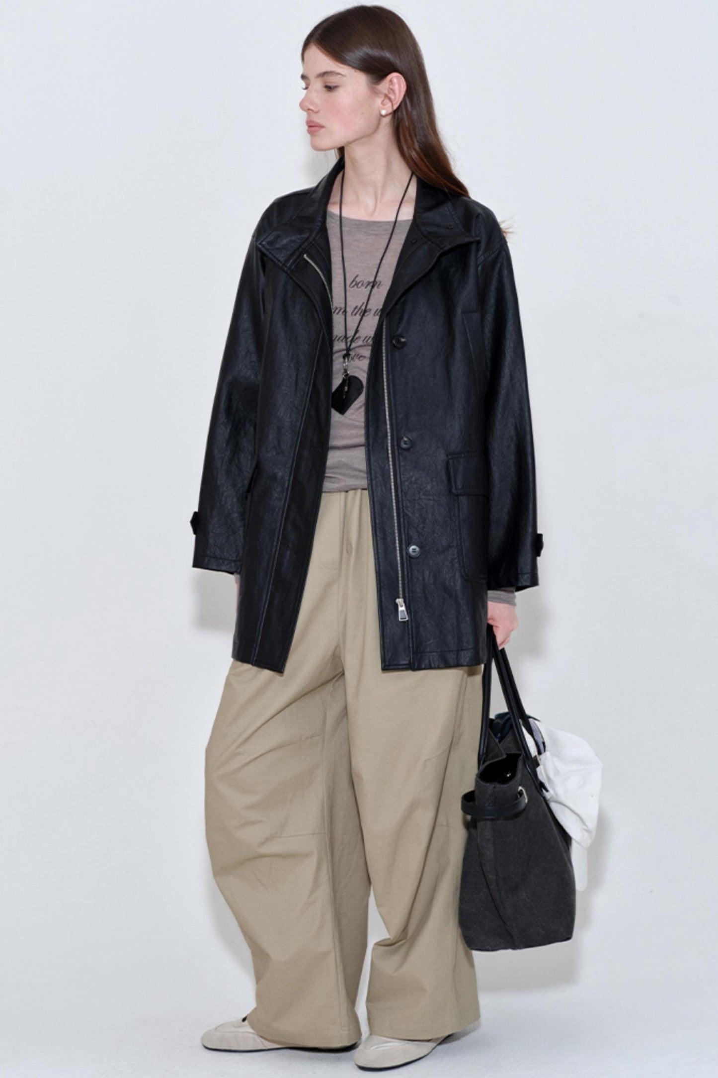 Soft Leather Multi-Pocket Jacket