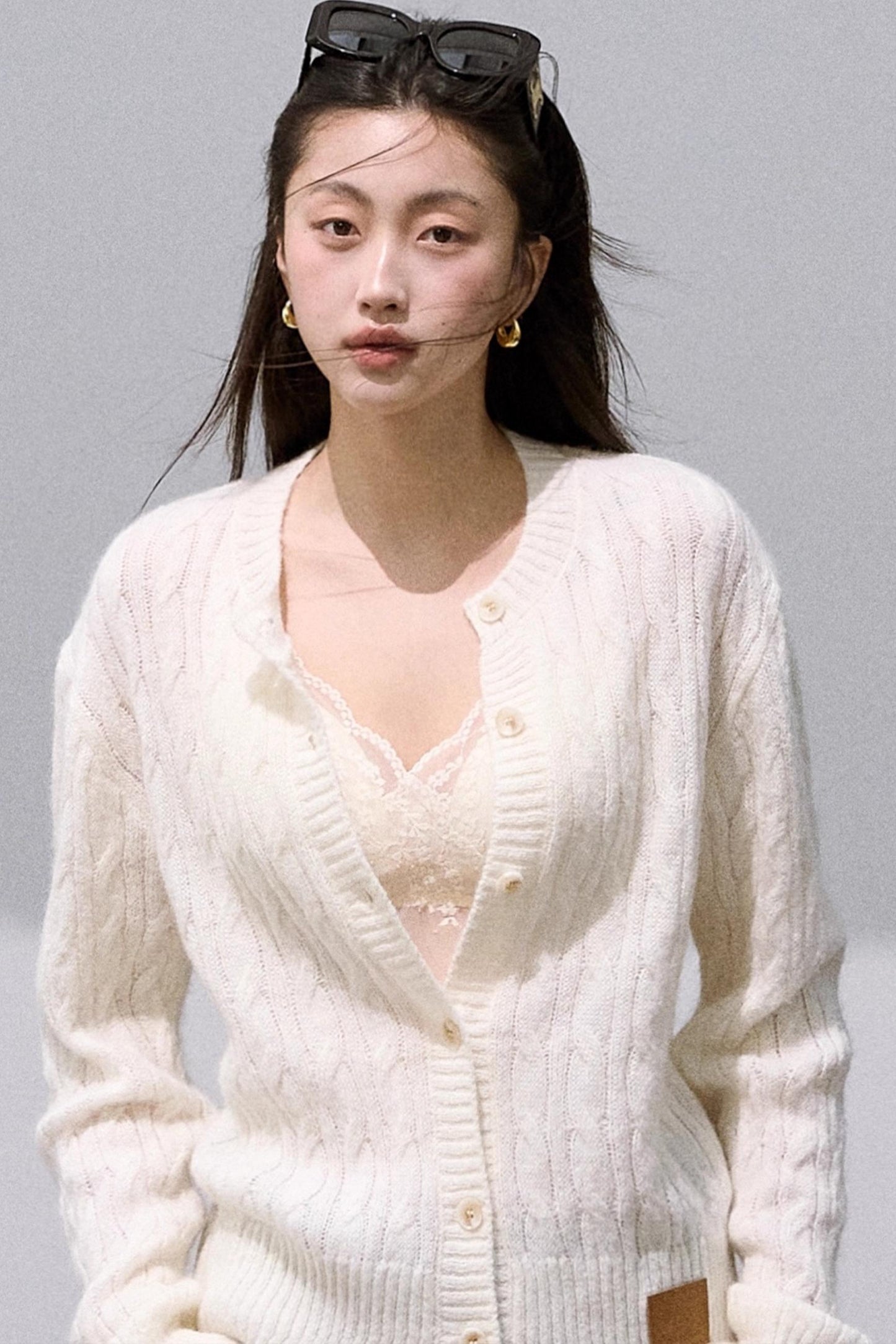 Gentle Mohair Wool Knit Cardigan