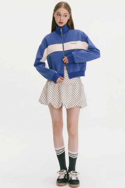 Retro Patchwork Sweatshirt Jacket