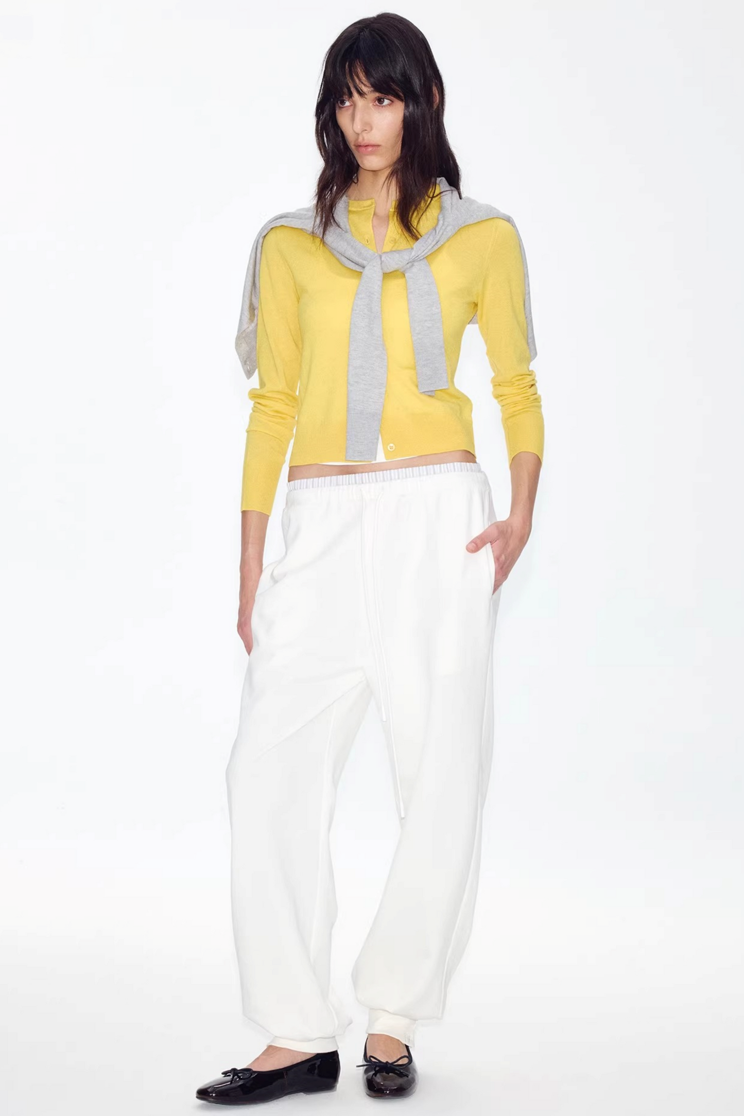 Patchwork Double Waistband Jogger Pants