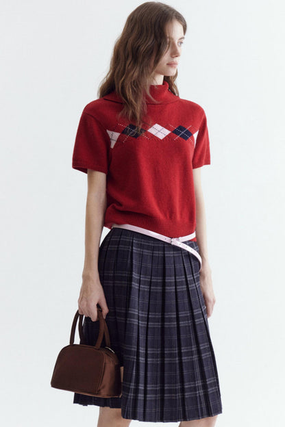 Argyle Jacquard Knit Top