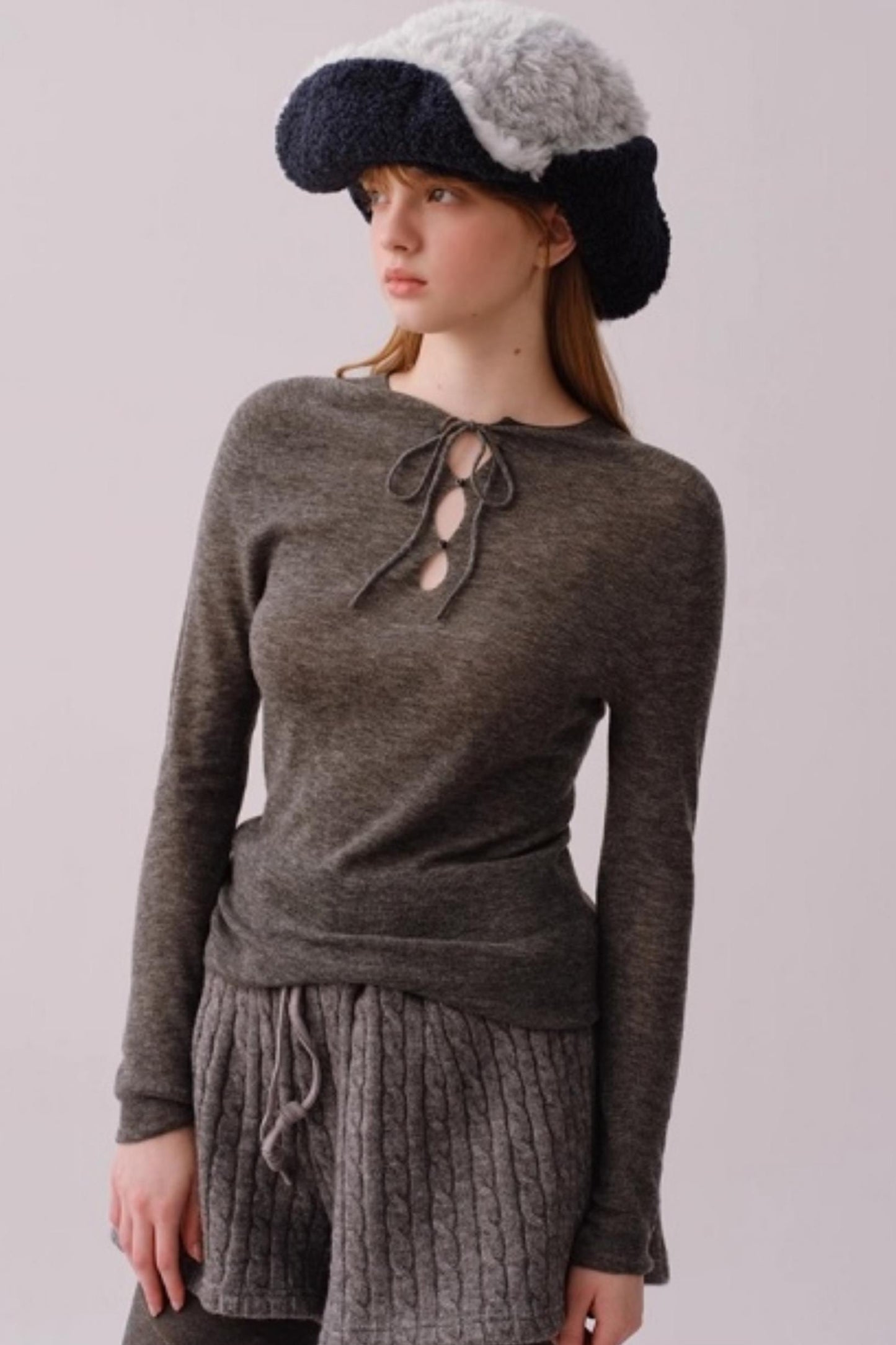 Water-Soluble Wool Knitted Blouse