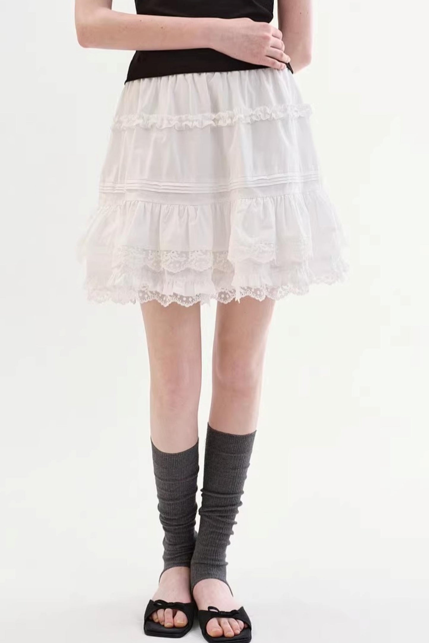 Lace Cotton A-Line Skirt