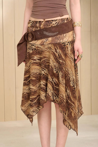 Leopard Print Fishtail Skirt