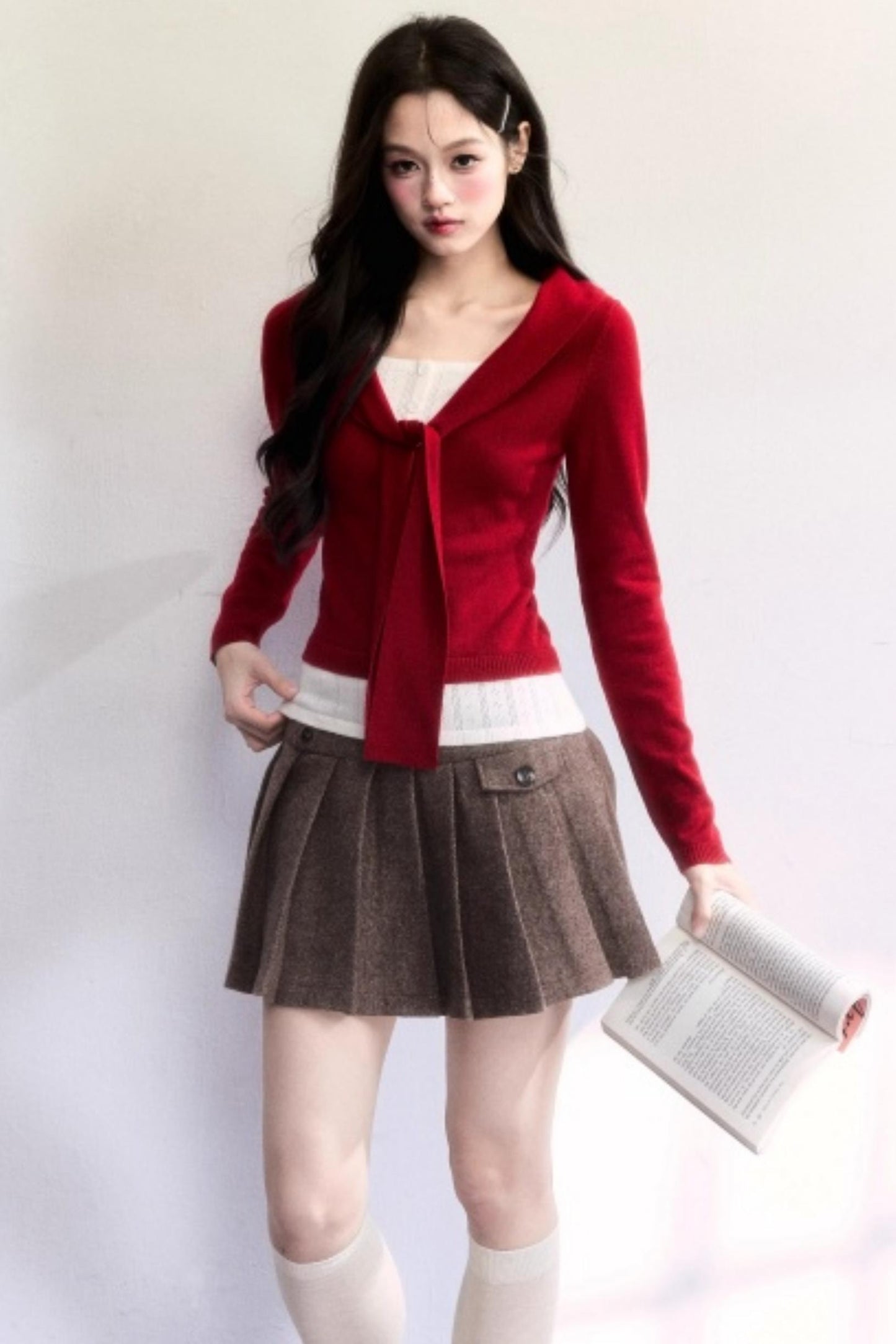 Amber Flow Wool Plaid Skirt