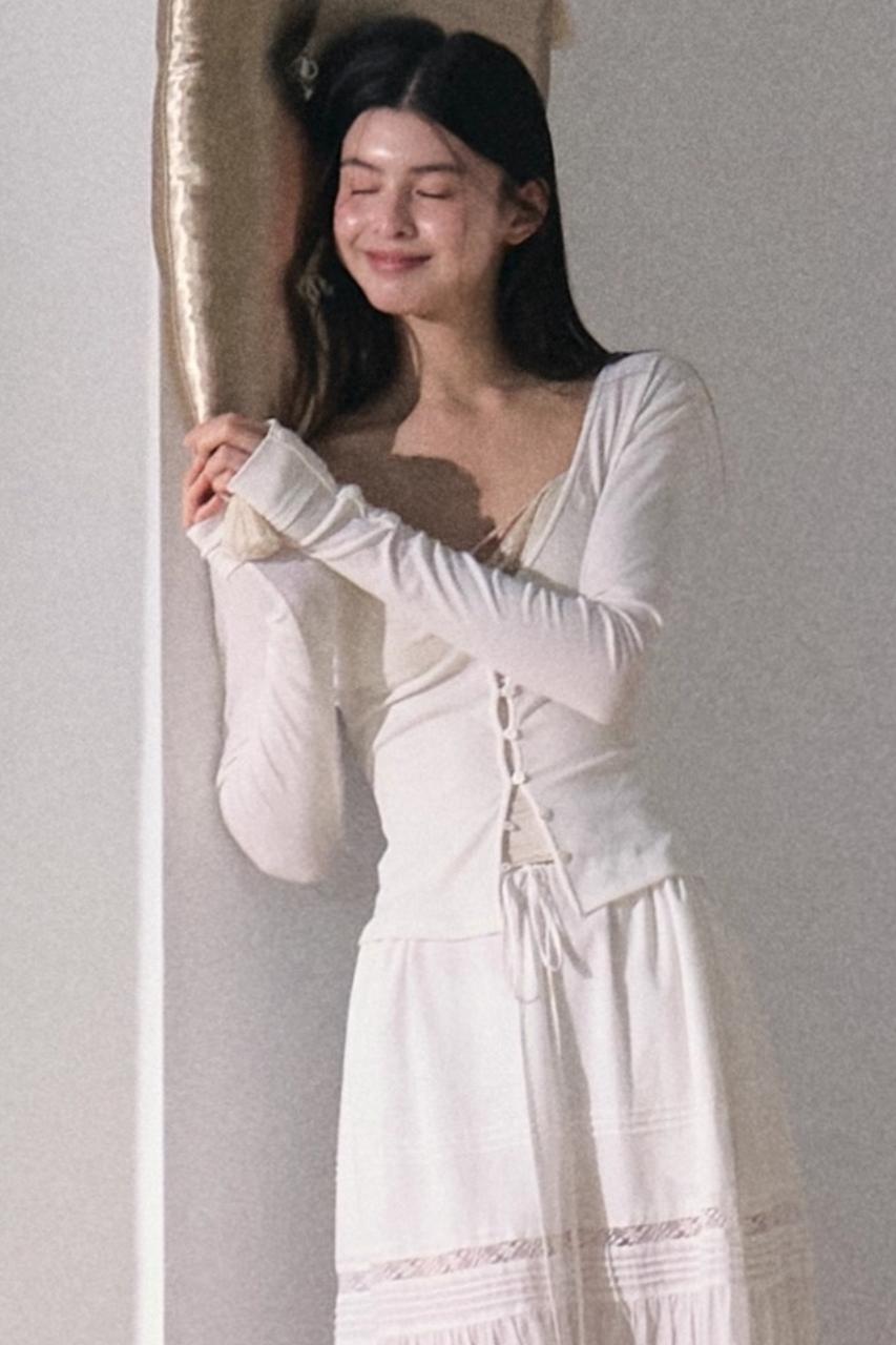 Stretch Linen Large V-Neck Cardigan