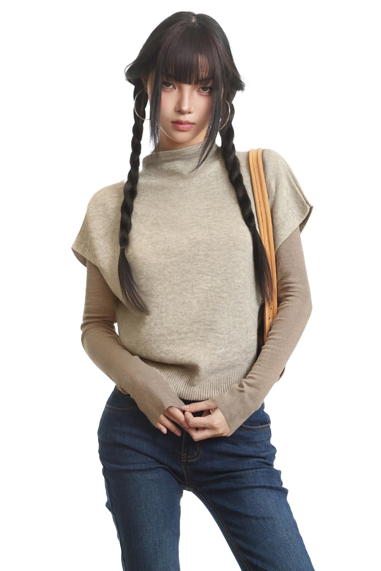 Apricot Bat Sleeve Top