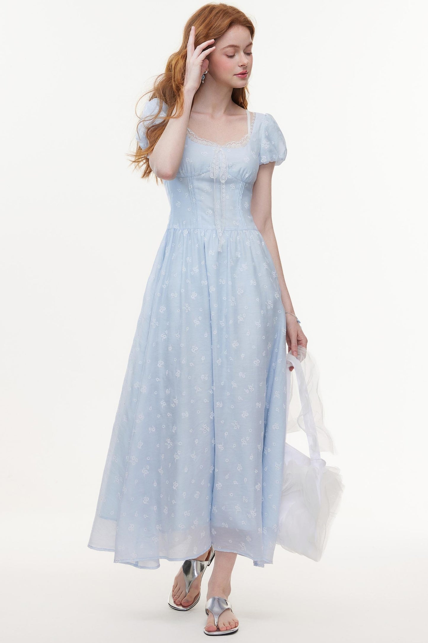 Vintage Floral Square Dress